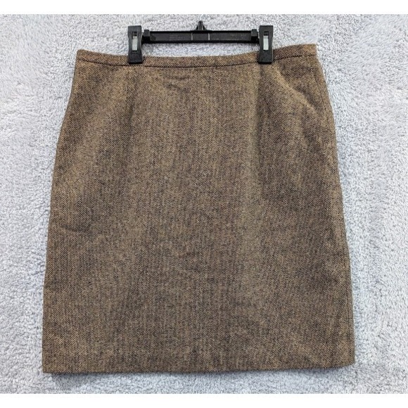 Eddie Bauer Dresses & Skirts - Vintage Eddie Bauer Brown Wool Blend Knee Length Skirt, Women's Size 14, Lined